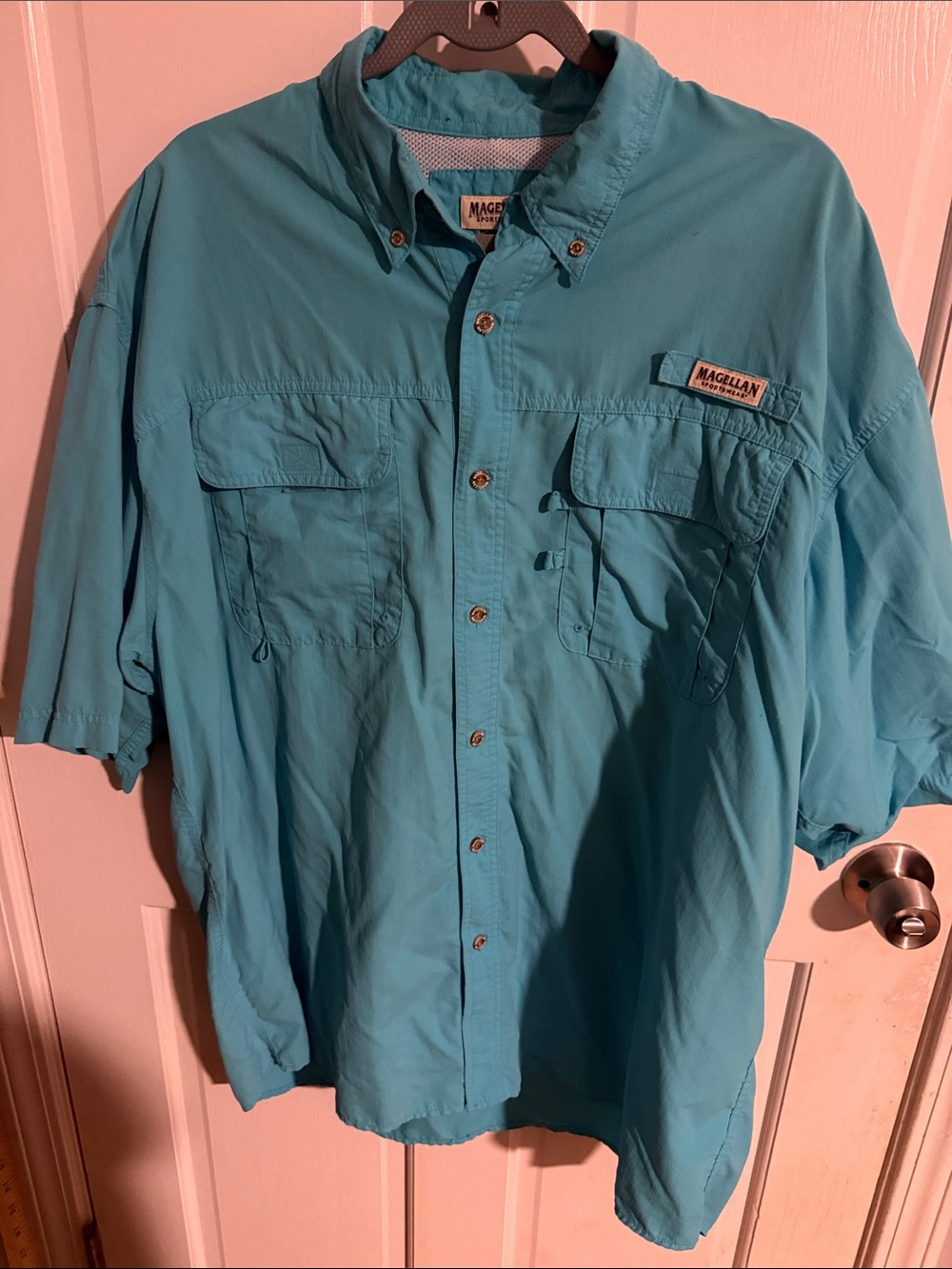 Magellan Outdoors Teal Lightweight Short-Sleeve Fishing Shirt